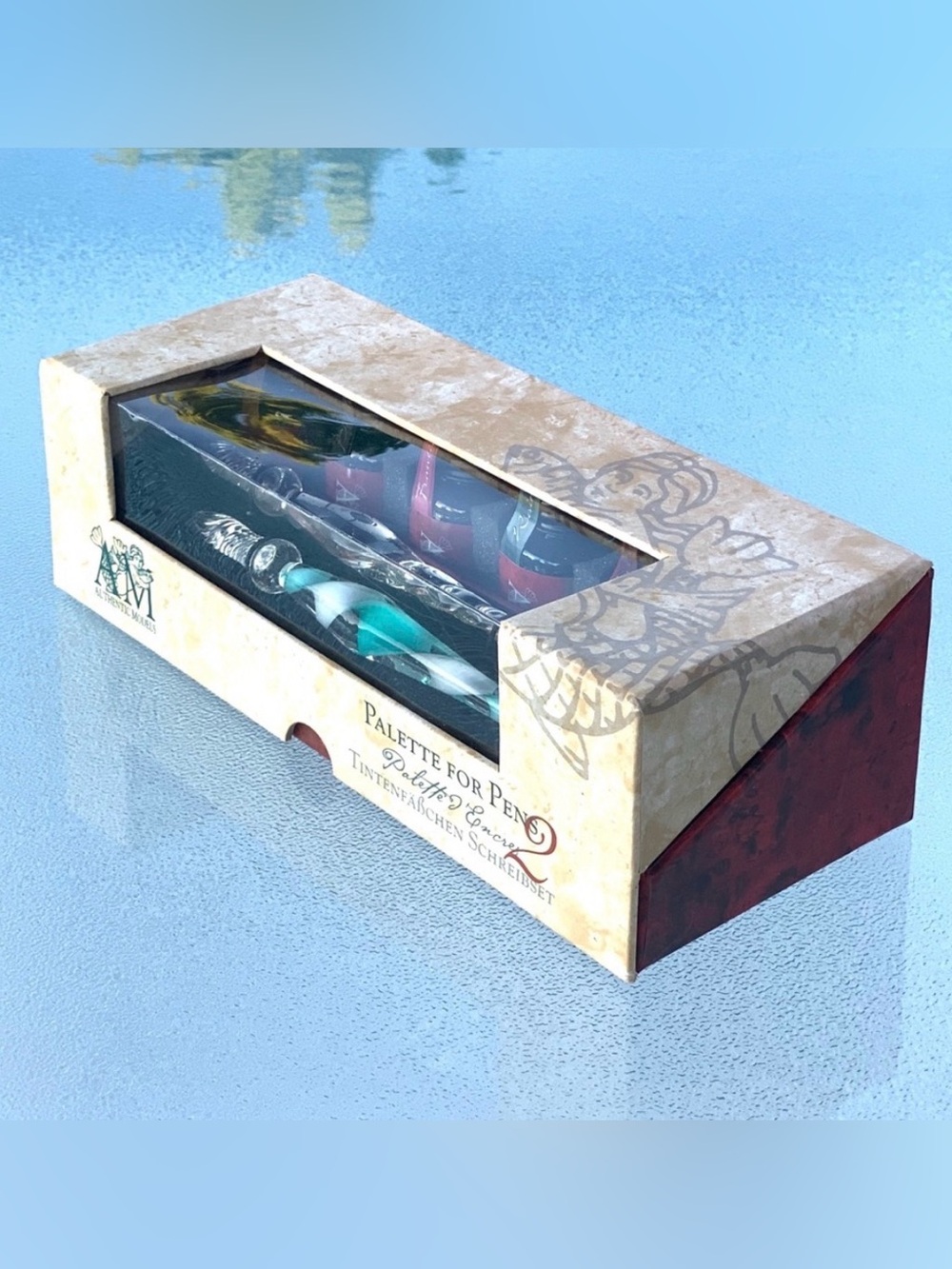 Authentic Models Palette for Pens: 2 Glass Stylus Pens and 6 Assorted Ink Set - Picture 8 of 10